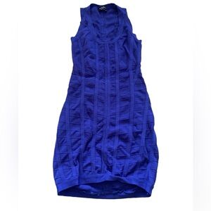 Bebe Royal Blue size small sleeveless tight-fitting pattern  dress.